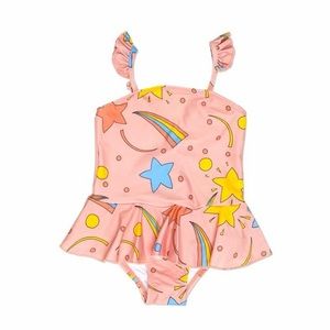 pink Mini Rodini space print swimsuit sz. 5/7